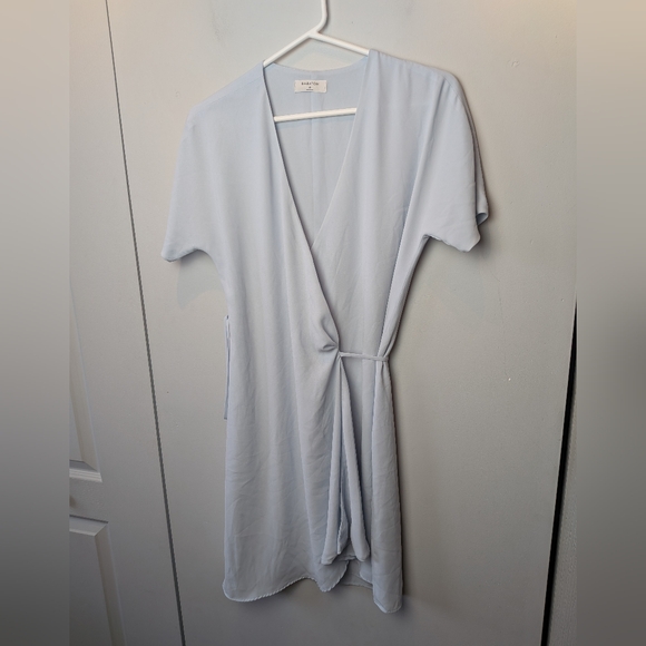 BABATON ARITZIA Wallace Dress Baby Blue Color Size XS Wrap Mini Dress - Picture 3 of 13